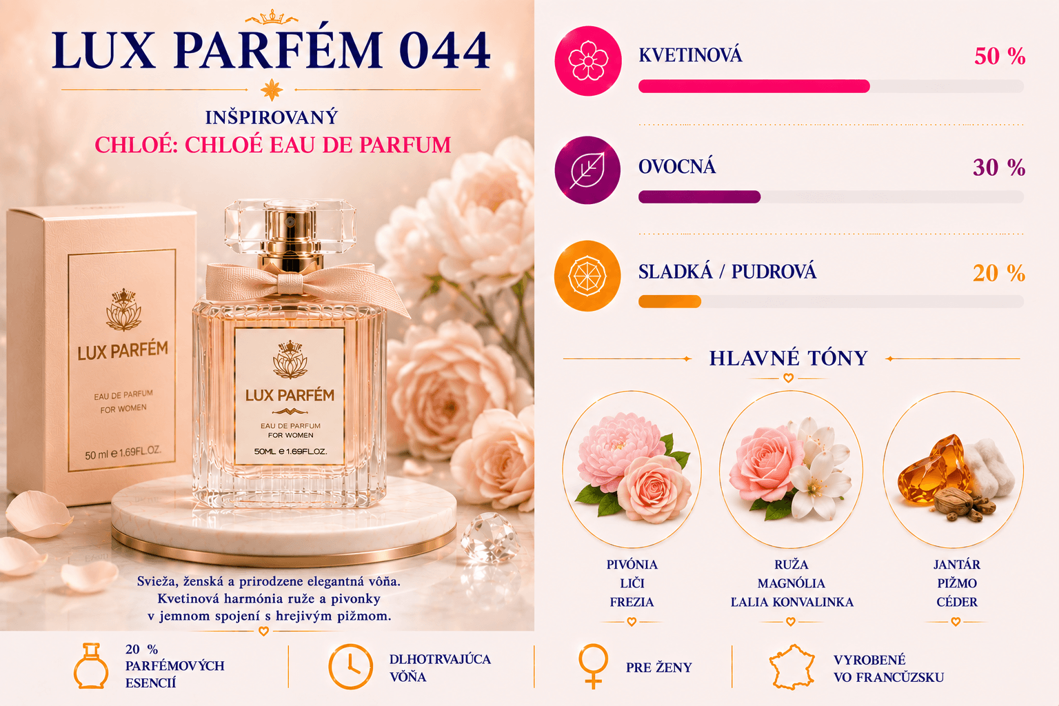 Lux Parfém 044 – Inspirovaný Chloé: Chloé Eau de Parfum